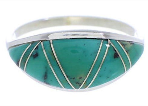 Turquoise Sterling Silver Southwestern Ring Size 8-1/4 ZX36267